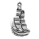 10 SAILING SHIP Silver Tone Charm Pendants, Pirate ship sailboat, chs2400
