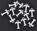 8 Letter T Alphabet Charms Silver Plated Monogram chs1601