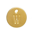 10 Letter W Alphabet Charms Gold Plated Monogram, double sided round disc letter charms, dot charms, 12mm, (1/2") chg0473