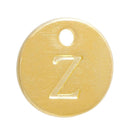 10 Letter Z Alphabet Charms Gold Plated Monogram, double sided round disc letter charms, dot charms, 12mm, (1/2") chg0469