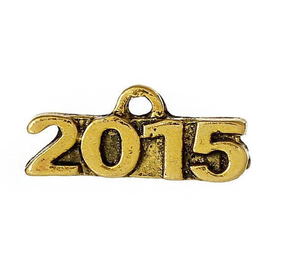 10 Gold Tone 2015 Graduation Pewter Charms or Pendants chg0154