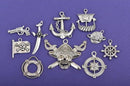 PIRATE Deluxe Charm Collection, antique silver metal, 10 charms, mixed styles as shown, chs2773