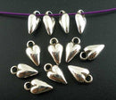 25 Lightweight Acrylic Heart Charms, silver coated metallic, 13mm x 7mm, cha0092a