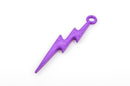 25 PURPLE LIGHTNING Bolt Charm Pendants, acrylic, 45x9mm  cha0173