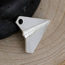 5 Silver ORIGAMI PAPER Airplane Glider Charms, Bright Silver Plated Pendants, 17mm, chs2661