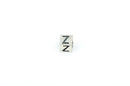 Alphabet LETTER Z Sterling Silver Alphabet Block Bead, Square Cube, 4.5mm, pms0329