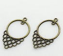 10 Brass Antique Bronze Gold FANCY CIRCLE Connector Jewelry Findings Charms, bronze filigree, chb0213