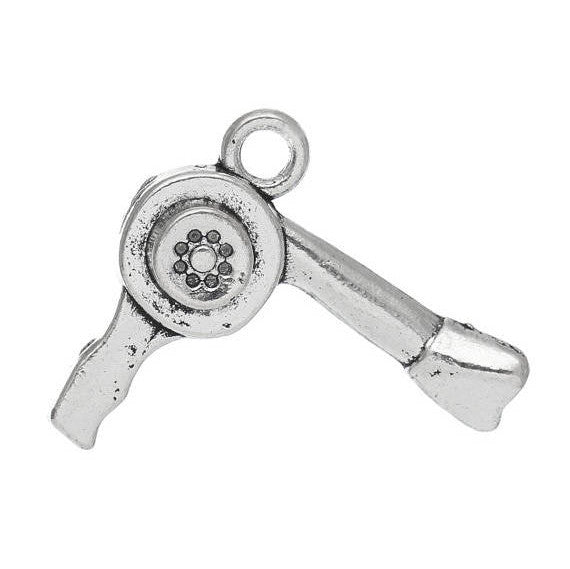 10 Silver Metal HAIR DRYER Charm Pendants chs0475