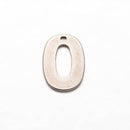 10 Number 0 (zero) Stainless Steel Charm Pendants, chs2300