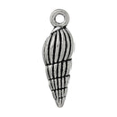 6 Antique Silver 3D Spiral SEASHELL Charm Pendants  chs1290