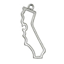 5 Silver CALIFORNIA Charm Pendants, Outline State Travel Charm Pendants, 42x16mm, chs2489