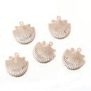 5 Rose Gold SEASHELL Charm Pendants, 24x22mm, cho0162