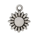 10 Antique Silver SUNFLOWER Charm Pendants  chs1286