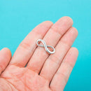 20 INFINITY SYMBOL  Antiqued Silver Tone Metal Charm Connectors  23x8mm chs0055