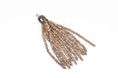 Crystal Bead Tassel Charm Pendant, GOLDEN SHADOW Half Plated crystals with Gunmetal cap, about 3" long cho0195