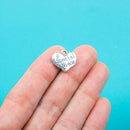 1 Silver Tone Rhinestone " Special Niece " Heart Charm Pendant 16x14mm chs0047