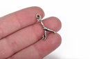 2 Stainless Steel GYMNAST YOGA Tumbling Charm Pendants, gymnastics cheer stretch sports charm, 24x14mm chs2816