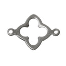 20 BULK Stainless Steel Metal Open FLOWER Quatrefoil Diamond Connector Links, 20x14mm  chs1354b