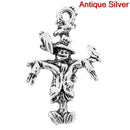 10 SCARECROW Charms, Antique Silver Tone Pendant Charms  chs2180