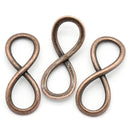 20 INFINITY SYMBOL  Antiqued Copper Tone Metal Charm Connectors  25x10mm chc0009