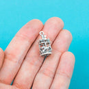 4 Silver Metal CAROUSEL CHARMS or Pendants . chs0225