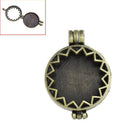 1 Bronze Metal Open Face LOCKET Charm Pendants chb0009