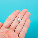 10 Antiqued Silver Tone FANCY KEY Lock Charm Pendants . chs0085