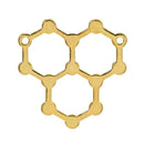 5 WATER Molecule Chemistry Charms, Gold Tone Charm Pendants, Science Charms, 29x29mm, chg0397