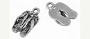10 Antique Silver Tone Small Metal FLIP FLOP Shoes Pendant Charms 16x9mm chs0453