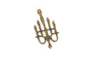 3 Candleabra Charms, Bronze Tone Metal, extra large size, about 2" tall chb0358