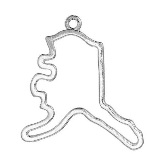 5 Silver ALASKA Charm Pendants, Outline State Alaska Travel Charm Pendants, 38x36mm, chs2486