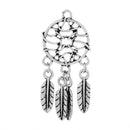 2 Silver DREAMCATCHER Dream Catcher Charms Pendants, moveable charm, chs1916