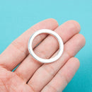 5 Large CIRCLE RING  Silver Tone Metal Charm Link Connectors  33mm  Chs0023