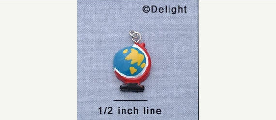 2 GLOBE Charm Pendants  cha0035