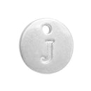 10 Letter J Alphabet Charms Silver Plated Monogram, double sided round disc letter charms, dot charms, 12mm, (1/2") chs2558