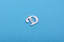 Letter D platinum color silver charm pendant, rhinestone crystals embedded in the metal, alphabet  chs1261