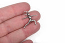 2 Stainless Steel YOGA WARRIOR Pose Lunge Charm Pendants, gymnast gymnastics cheer stretch sports charm, 22.5x20mm chs2815