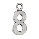6 Silver Plated Number 8 (eight) Charms, 15mm tall, about 5/8" chs2288