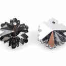 10 SNOWFLAKE CRYSTAL Glass Drop Charm Pendants, black diamond color 12mm, 1/2" diameter  cho0111