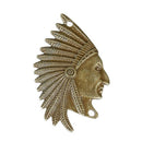 5 Indian Native American Bronze Charm Pendants, 50mm x 31mm, chb0438