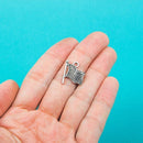 10 Silver Tone WAVING AMERICAN Flag charm pendant . great for necklaces and bracelets . chs0099