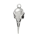 2 Large Silver Tone Metal BIRD SKULL Charms or Pendants for Halloween 4.9cm x1.9cm  chs1297