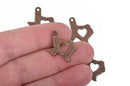 10 Copper TEXAS Charm Pendants, Heart Cut Out State Texas Travel Charm Pendants, 23x19mm, chc0070