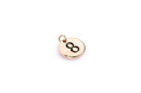 Gold Plated Circle Disc Charm Pendant, number 8,   chg0110