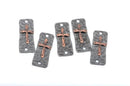20 CROSS Charms Pendants, 2 hole bracelet connector links, gunmetal base with copper cross, rustic hammered metal, 37x15mm, cho0144b