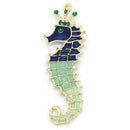 1 Gold Plated Enamel Rhinestone Deluxe SEAHORSE Charm Pendant chg0157
