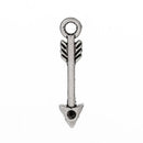 20 Small Antique Silver Tone ARROW Charm Pendants chs1582