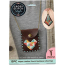 Cross Stitch KIT, make your own cross stitch amulet necklace and earrings, includes all supplies, instructions, kit0045