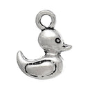 10 Antiqued Silver DUCKIE Duck Charm Pendants chs1052
