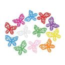 10 Painted Wood Filigree BUTTERFLY Charm Pendants, mixed colors, 1-7/8"  cho0086
